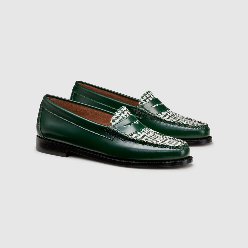 G.H. Bass Whitney Weejuns Loafer Green Houndstooth 8